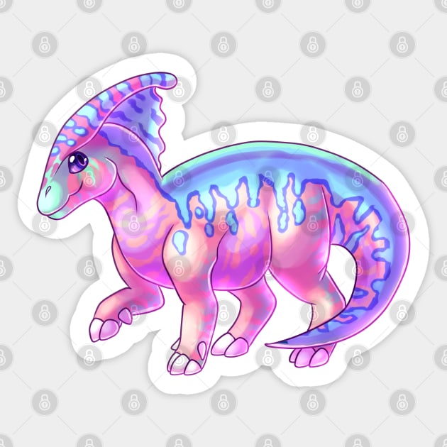 Pastel Parasaurolophus Sticker by cometkins